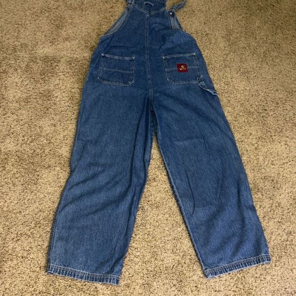 Y2K Vintage Looney Tunes Tweety Bird Paint 90s Denim Carpenter Overalls XL adult - Picture 7 of 12